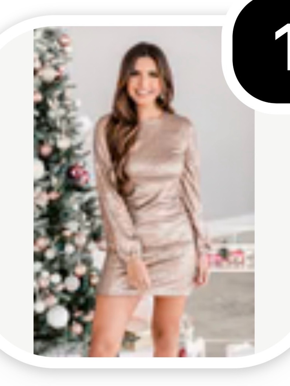 Pink Lily Rose Gold Sequin Long Sleeve Shift Dress